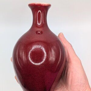 Maitland Smith Sang de Boeuf Oxblood Glazed Ceramic Bottle Vase Thailand "B"